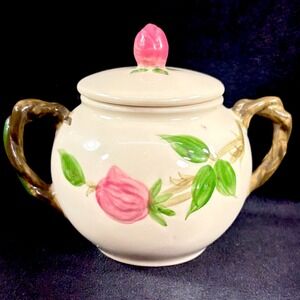 Franciscan Desert Rose Covered Sugar Bowl Vintage 1964 TV‎ Screen Mark AS IS